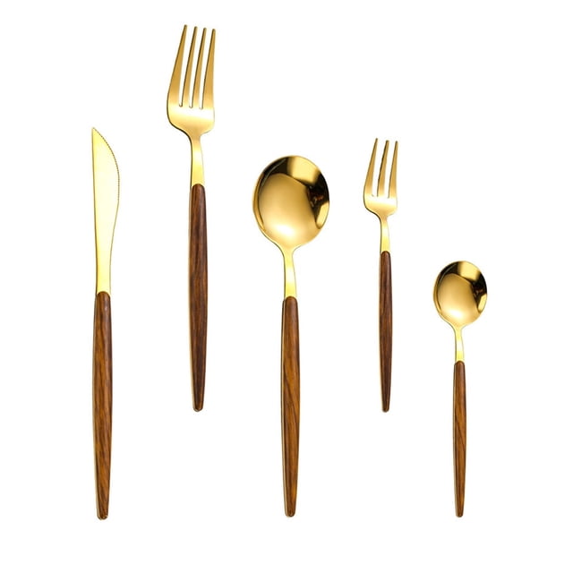 Juego de vajilla occidental de 5 piezas, cuchillos, tenedores y cucharas, juego de cubiertos de acero inoxidable
