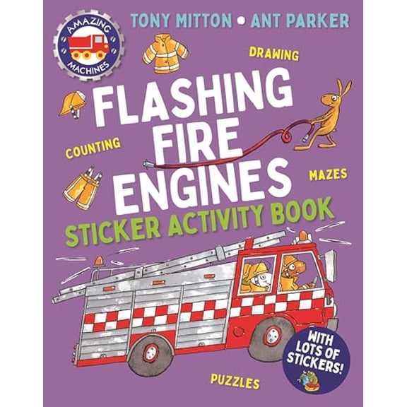 Pre-Owned Amazing Machines Flashing Fire Engines Sticker Activity Book Paperback