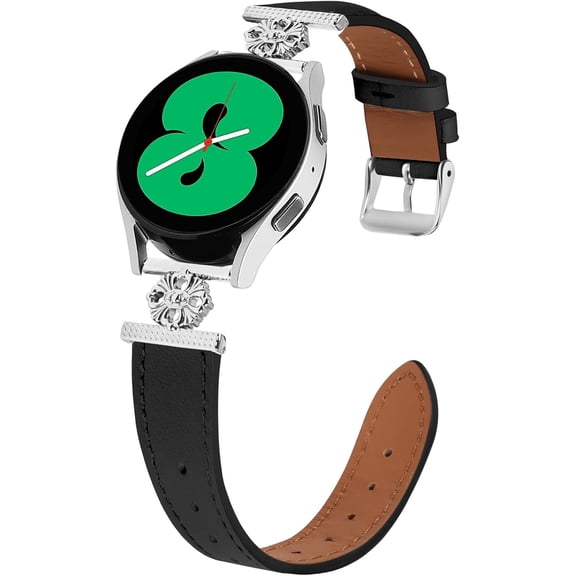 REQO 20mm Leather Band Compatible with Samsung Galaxy Watch 7 6 5 4 Band 40mm 44mm, Adjustable Leather Sports Casual bands for Samsung Galaxy Watch 6 4 Classic 42mm 46mm 43mm 47mm Women Men