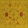 thumbnail image 1 of Ahgly Company Machine Washable Indoor Square Oriental Yellow Industrial Area Rugs, 3' Square, 1 of 4