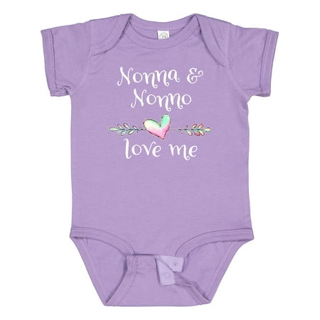 

Inktastic Nonna and Nonno Love Me- Heart Grandchild Boys or Girls Baby Bodysuit