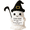 E#004, variant on Handmade Crochet Amigurumi Ghost Plush with Witch Hat, Cute Halloween Desk Decor Knitted Yarn Doll, Mini Spooky Season Office Shelf Ornament with Interchangeable Quote Cards, Best Friend Gift
