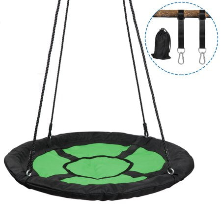 Zeny 40 Inch Diameter Round Oxford Detachable Web Tree Swing Platform Outdoor Kids W Safe Hanging Strap
