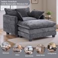 thumbnail image 5 of Gexpusm 40'' Oversized Chair with Ottoman,Wide Modern Accent Chair & Single Sofa Lounge for Living Room, Chenille Oversized Armchair with 3 Pillows,Gray, 5 of 7