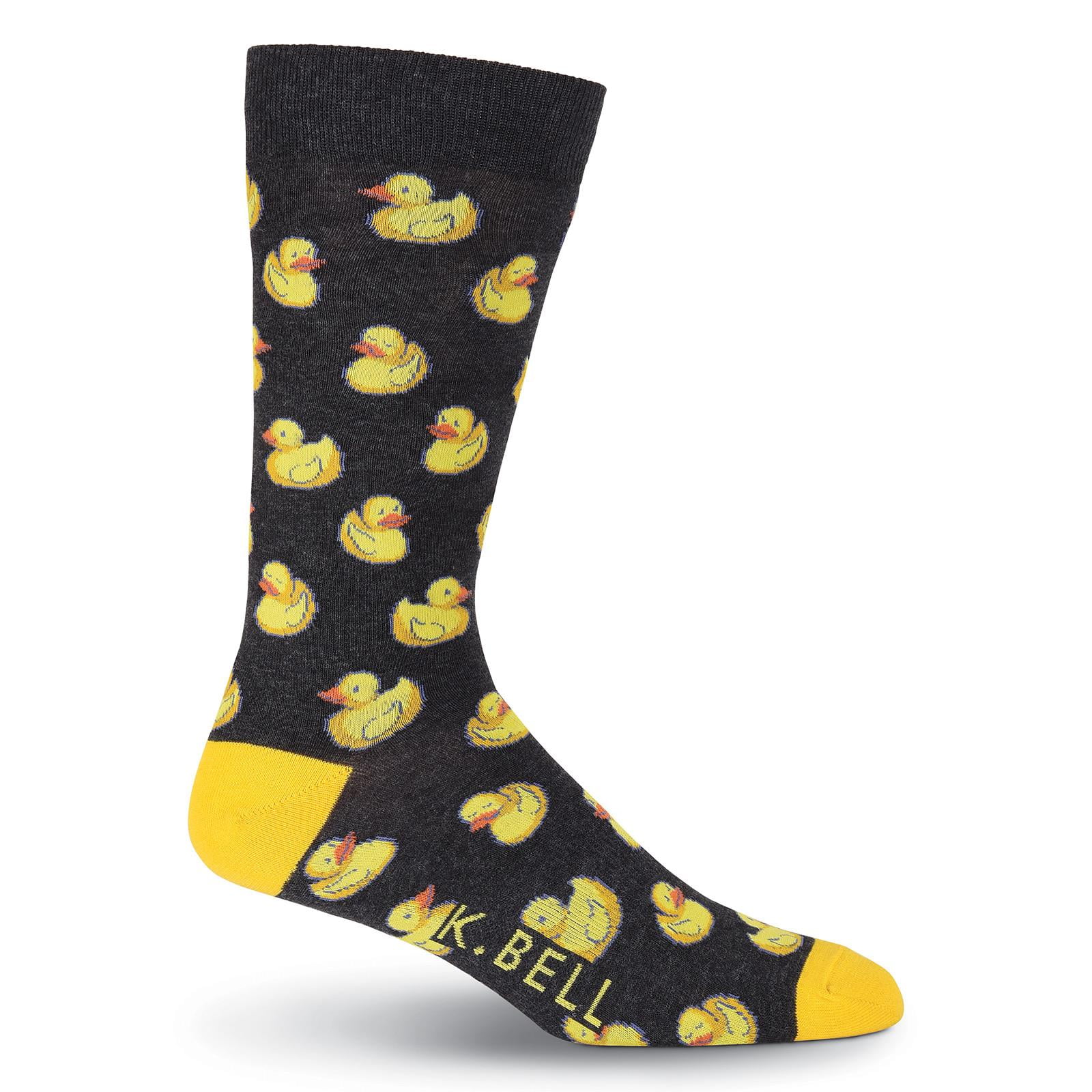 K. Bell Socks K. Bell Mens Rubber Ducks Crew Socks, Mens Shoe Size 6.