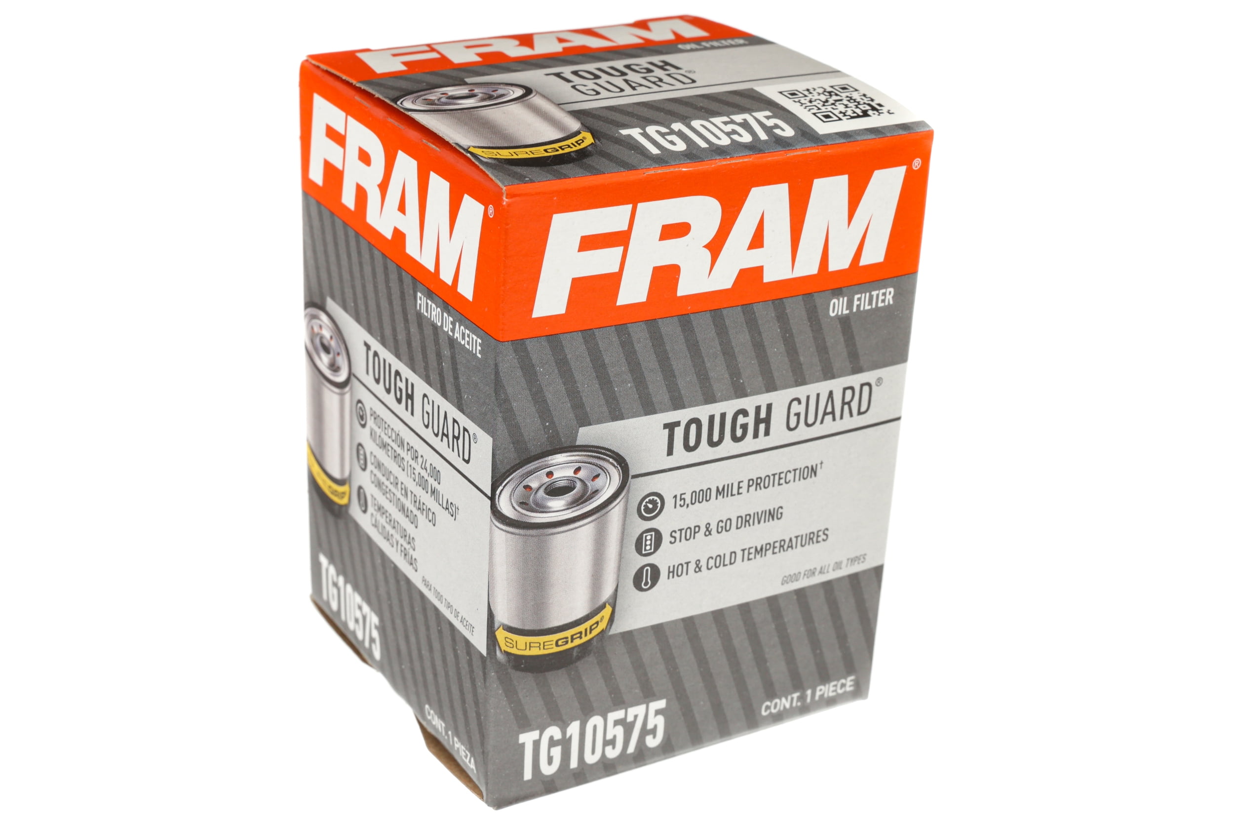 FRAM Tough Guard Oil Filter, TG10575, 15K mile Replacement Filter for Selected Vehicles