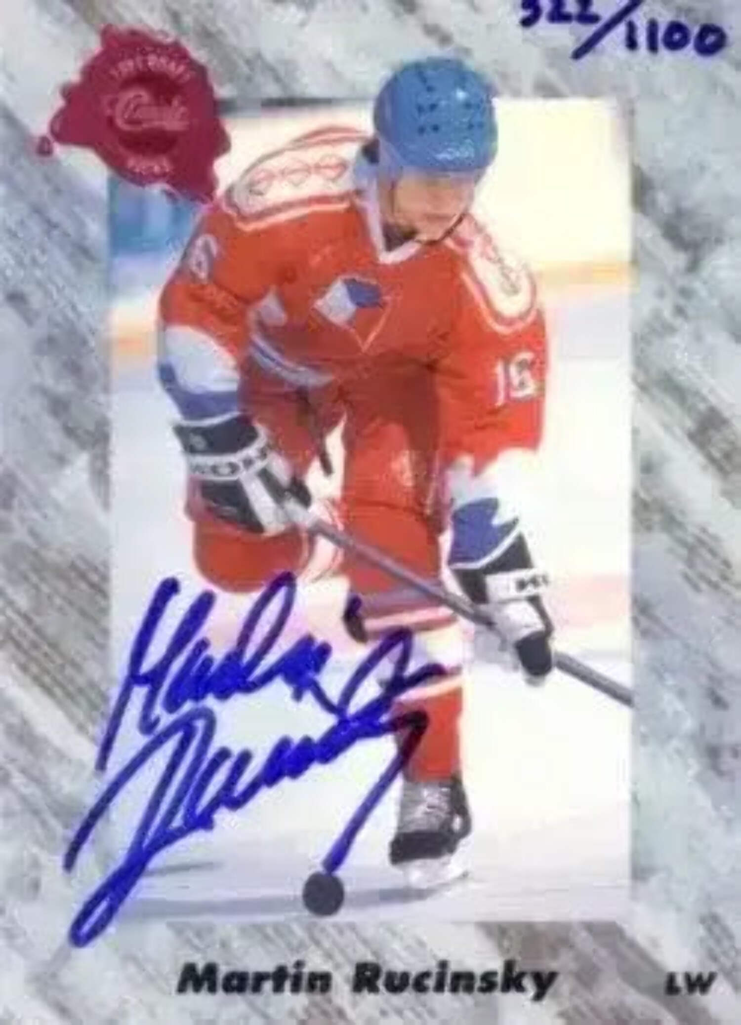 Martin Rucinsky certified autograph 1991 Classic hockey card