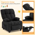 thumbnail image 4 of JONPONY Kids Recliner Chair,Push Back Toddler Recliner with Cup Holders & Side Pockets，Adjustable Footrest & Headrest Kids Sofa for Boys Girls 3+ Age Group，Children's Bedroom Furniture，Black, 4 of 12