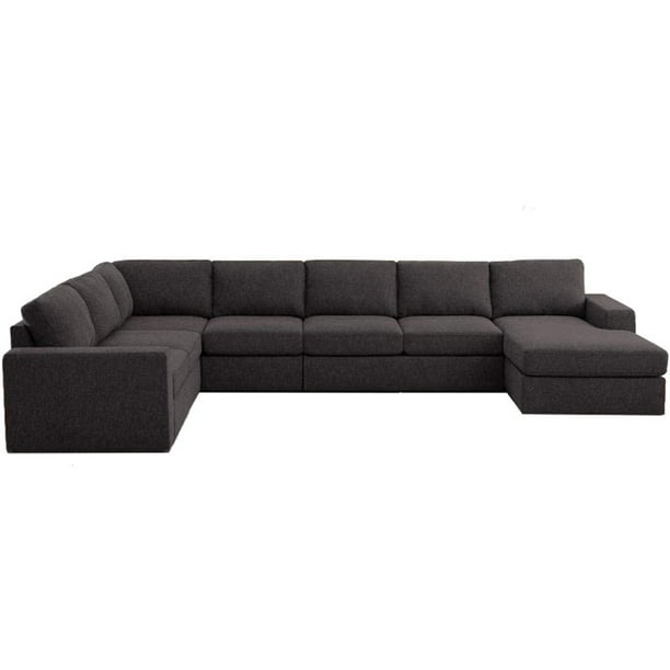 Bowery Hill Modular Sectional Sofa With Reversible Chaise In Dark Gray Linen Com - Modular Sectional Sofa Bowery Hill Modular Sectional Sofa With Reversible Chaise In Dark Gray Linen Com - Modular Sectional Sofa