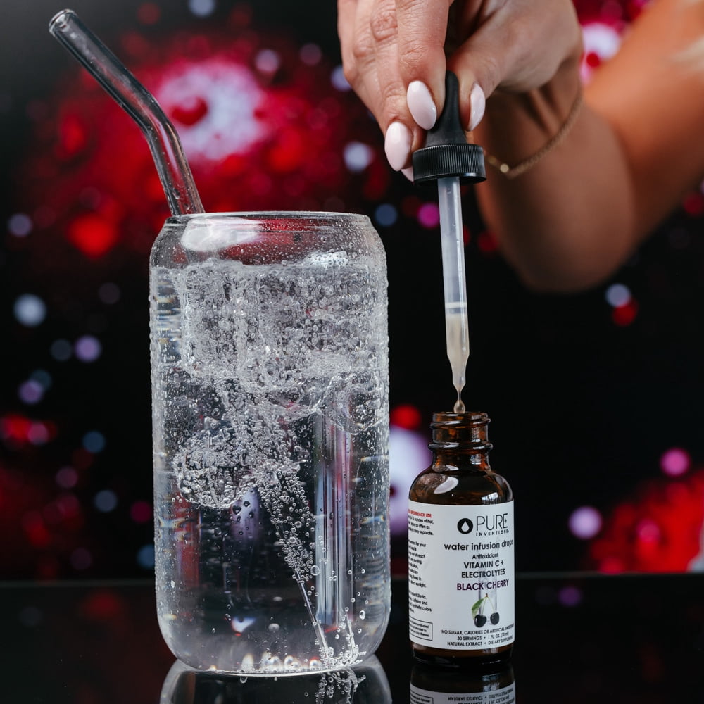 Pure Inventions Black Cherry Water Enhancer, Vitamin C + Electrolytes, Sugar-Free, 30 Servings