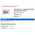 thumbnail image 2 of A/C Condenser - Compatible with 2005 - 2013 Chevy Corvette 2006 2007 2008 2009 2010 2011 2012, 2 of 2
