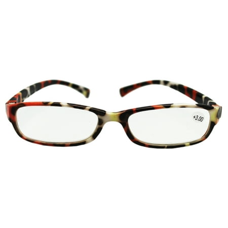 Narrow Lenses Cheetah Spot Frame Reading Glasses (+3.00 ...
