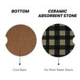 thumbnail image 3 of Round Ceramic Car Coasters 2 Pack Absorptive Clean Cork Bottom For Anti-Slip Use On Most Cars Springgreen Buffalo Plaid Check Tartan Scotland_2, 3 of 8