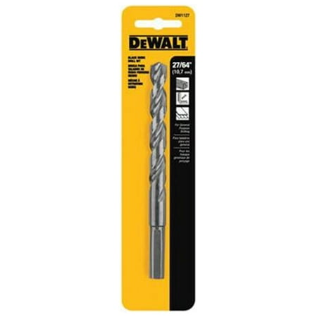 UPC: 0885911248754 | DEWALT DW1127 G Jobber Drill Bit  27/64 in Dia  5-1/2 in OAL  Parabolic Flute  27/64 in Dia Shank  Round Shank