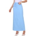 thumbnail image 4 of INSPIRE CHIC Work Pencil Skirt for Women's High Waist Pockets Slip Back Office Midi Bodycon Skirts XL Light Blue, 4 of 6