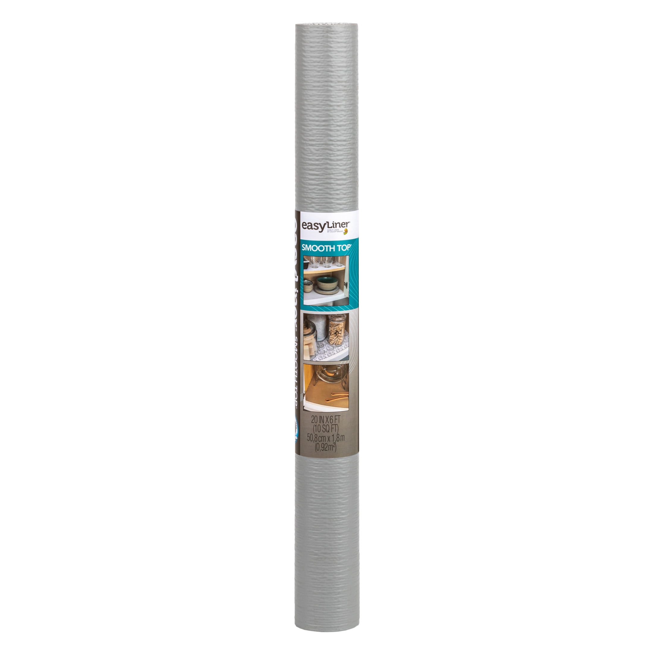 EasyLiner Smooth Top Shelf Liner, Gray, 20 in. x 6 ft. Roll