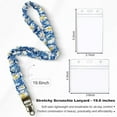thumbnail image 3 of Stretchy Scrunchie Lanyard for ID Badges Keys, Cute Teacher Lanyard for Women with 2 Card Holders 19.6 Inch, 3 of 10
