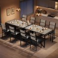 thumbnail image 4 of AKDSteel Dining Table Set for 4, Dining Room Table Set for 4 with Upholstered Chairs, Wood Kitchen Table Chairs Set of 4 with Corner Protector for Small Space, Kitchen, Apartment, 4 of 7