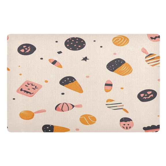32x20 Inch Doormat Indoor Entrance Mat Entrance Welcome Mat Outdoor Mats for Front Door Halloween Candies Pattern