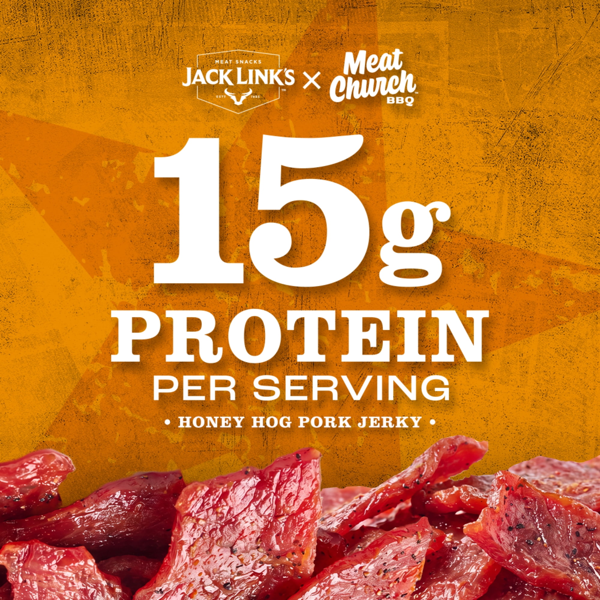 Jack Link's & Meat Church Honey Hog BBQ Pork Jerky, 2 Ounce