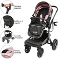 thumbnail image 4 of Carriola para Bebé Asiento Reversible Bambineto Acolchado Ruedas de Goma Plegable Cinturón de Seguridad - Rosa, 4 of 8