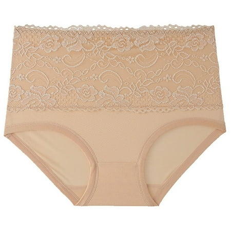 

Women s 5XL Plus Size Solid Lace High Waist Brief Soft Breathable Panty