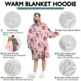 thumbnail image 5 of Wearable Oversized Blanket,Pink Cow Strawberry Scarf Pattern Wearable Blanket Hoodie for Adults,Cozy Hooded Blankets with Super Pockets,Super Warm Fuzzy Pullover for Women & Men, 5 of 6