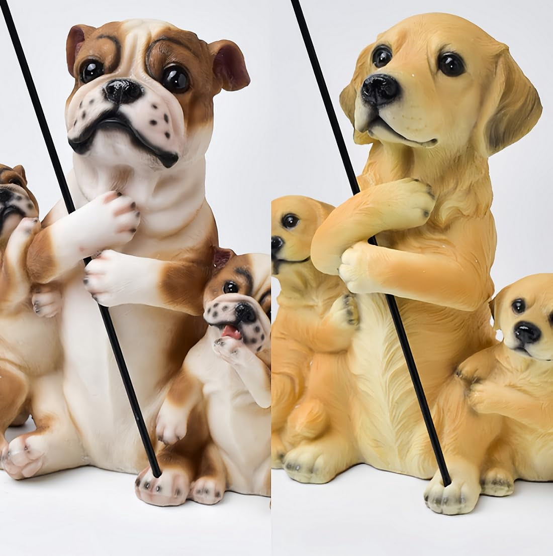 Garden Dog Statues Outdoor Decorations, Solar Lights Outdoor Puppy Statue, Outdoor Animal Statues with Solar Lantern for Patio, Lawn, Yard Art Decoration, Housewarming Garden Gift