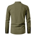 thumbnail image 5 of FRSASU Men's Long Sleeve Linen Shirts Retro Style Lace up for Medieval,Viking,Hippie Pirate Renaissance Costume Army Green, 5 of 7