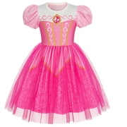 Jurebecia Princess Dress up Clothes for Girls Princess Costume Toddler Kids Birthday Fancy Party Halloween 3-4 Years
