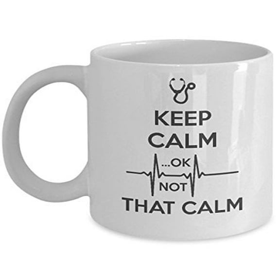 Doctor 11 oz Coffee Mug - Keep Calm Ok Not That Calm White Ceramic Gift