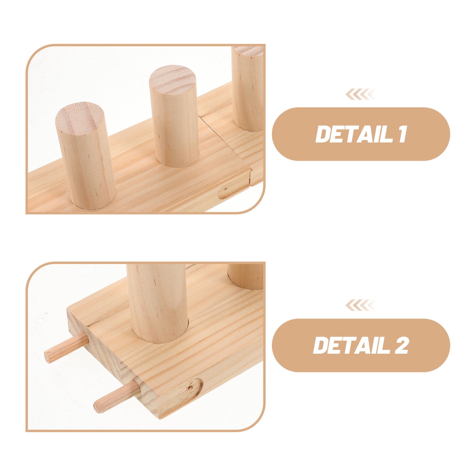 CTIRCHIU Portable Wood Weaving Board in Beige, Hand Knitting Tool for Crafting Scarves, Blankets, Yarn Projects and Crafts