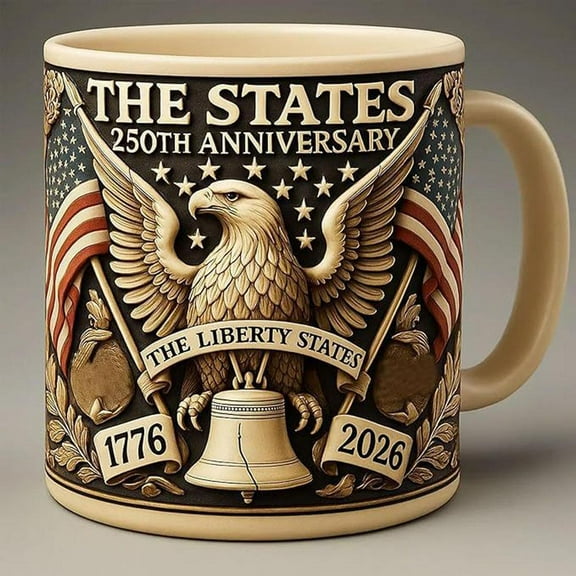 U.S. 250th Anniversary Commemorative Mug, 3D Army Themed Collectible Coffee Cup, 11oz Handmade Veteran Gift for Men