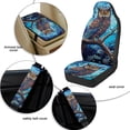 thumbnail image 5 of Xoenoiee Owl Branch Print 5 Pack Car Seat Cover Full Set with Leather Armrest Cover Pad Seat Belt Covers, Universal Soft Auto Interior Accessories Protector for Women Men, 5 of 7