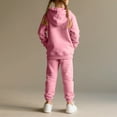 thumbnail image 5 of SGFCWSX Girls 2 Piece Sets Fleece Hoodie Fall Outfits Warm Skinny Sweatpants and Sweatshirts Set Pink Size 9-10T, 5 of 9