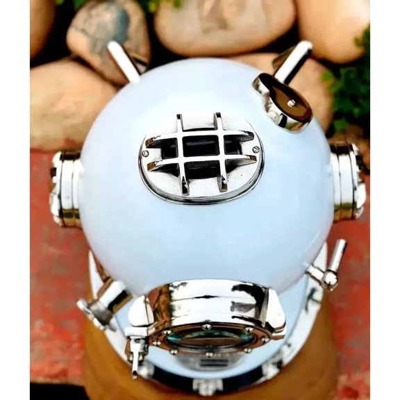Scuba diving helmet White US navy mark V divers helmet Marine deep diving helmet