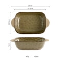 thumbnail image 2 of Double Ear Ceramic Rectangular Baking Dish Deepening Vintage Baking Bowl Home Microwave Oven Use Plate, 2 of 5