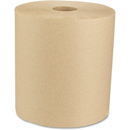 Boardwalk 16GREEN Green Seal Recycled Paper Towel Roll, Hardwound, Universal Roll Towels, Natural, 8" x 800 ft (Case of 6)