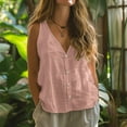thumbnail image 3 of Mittory Womens Cotton Linen Vest Tops Button Down Sleeveless Shirts Casual Loose Fit V Neck Comfy Blouses, 3 of 7