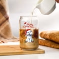 thumbnail image 3 of Merry Christmas Bichon Frise Santa Hat Xmas Tree Winter Holiday 16oz Glass Cup Mug Bichons Dog Lovers Gifts Idea Glass Can - 01013, 3 of 5