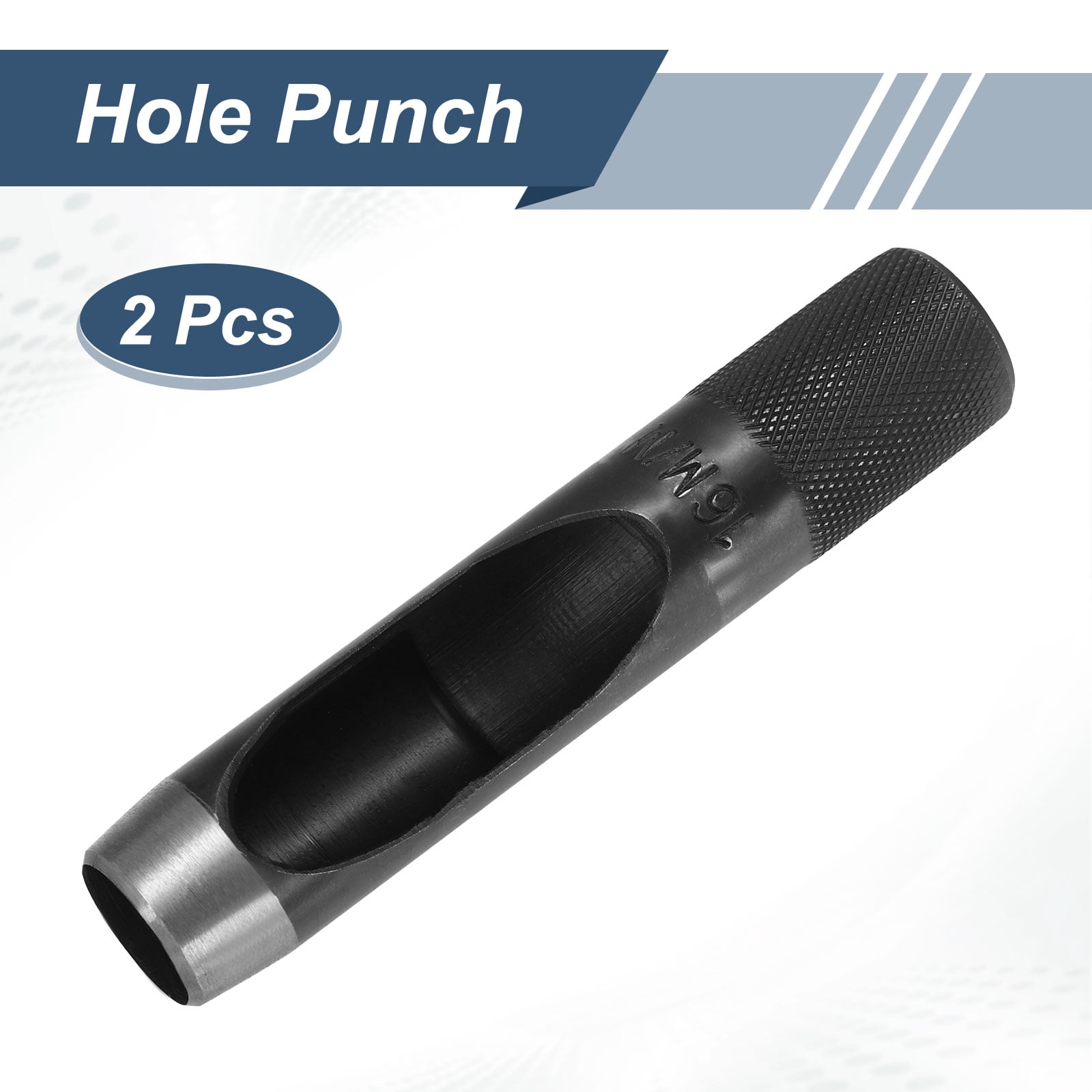 Uxcell 2pcs Leather Hole Punch 16mm Hollow Round Hole Puncher Cutter Carbon Steel Tool for Watch Cloth Belt Gaskets DIY Leather Craft Repair, Black