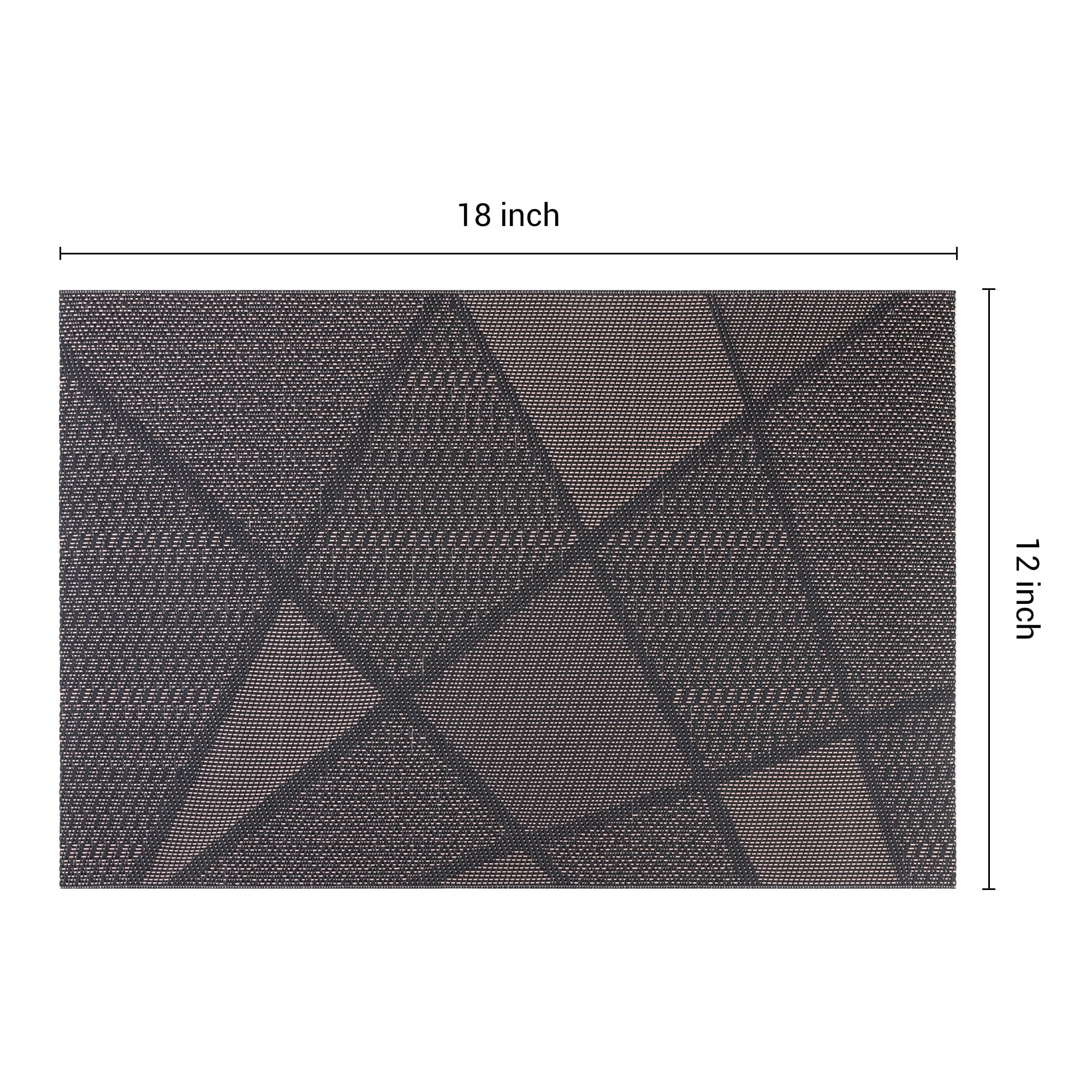 Unique Bargains Set of 6 Solid Design Placemats for Kitchen Dining Table Decor Black