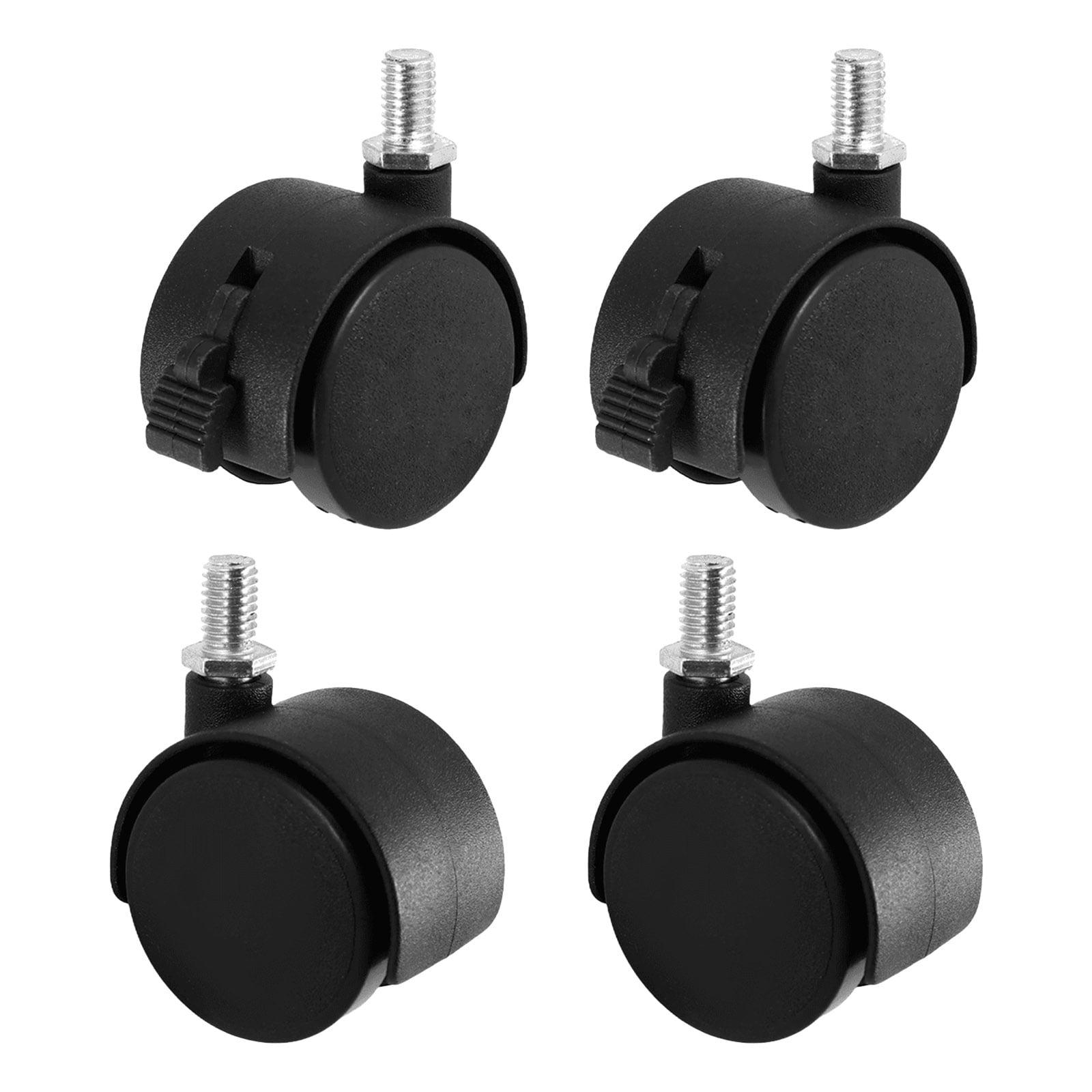 YWIYIUD 24 Pcs 1.6 Inch Swivel Stem Caster Wheels Replacement Casters, Stem Caster Wheels, Chair Wheels Twin Caster Wheels with Locking Brake