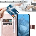 thumbnail image 3 of Feishell Slim Wallet Case for Google Pixel 9 / 9 Pro,Shockproof Stylish Embossed Pattern PU Leather Magnetic Clasp Folio Flip Kickstand Card Slots Purse for Women Men Phone Cover,Rosegold, 3 of 9