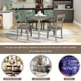 thumbnail image 3 of EUROCO Burlap 5 Piece Dining Table Set with Square Table, Gray, 3 of 9