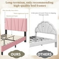 thumbnail image 5 of Full Size Bed Frame with Adjustable Headboard, Linen Upholstered Full Platform Bedframe with Strong Wooden Slats,Upholstered Mattress Foundation/No Box Spring Needed/Easy Assembly, 5 of 6