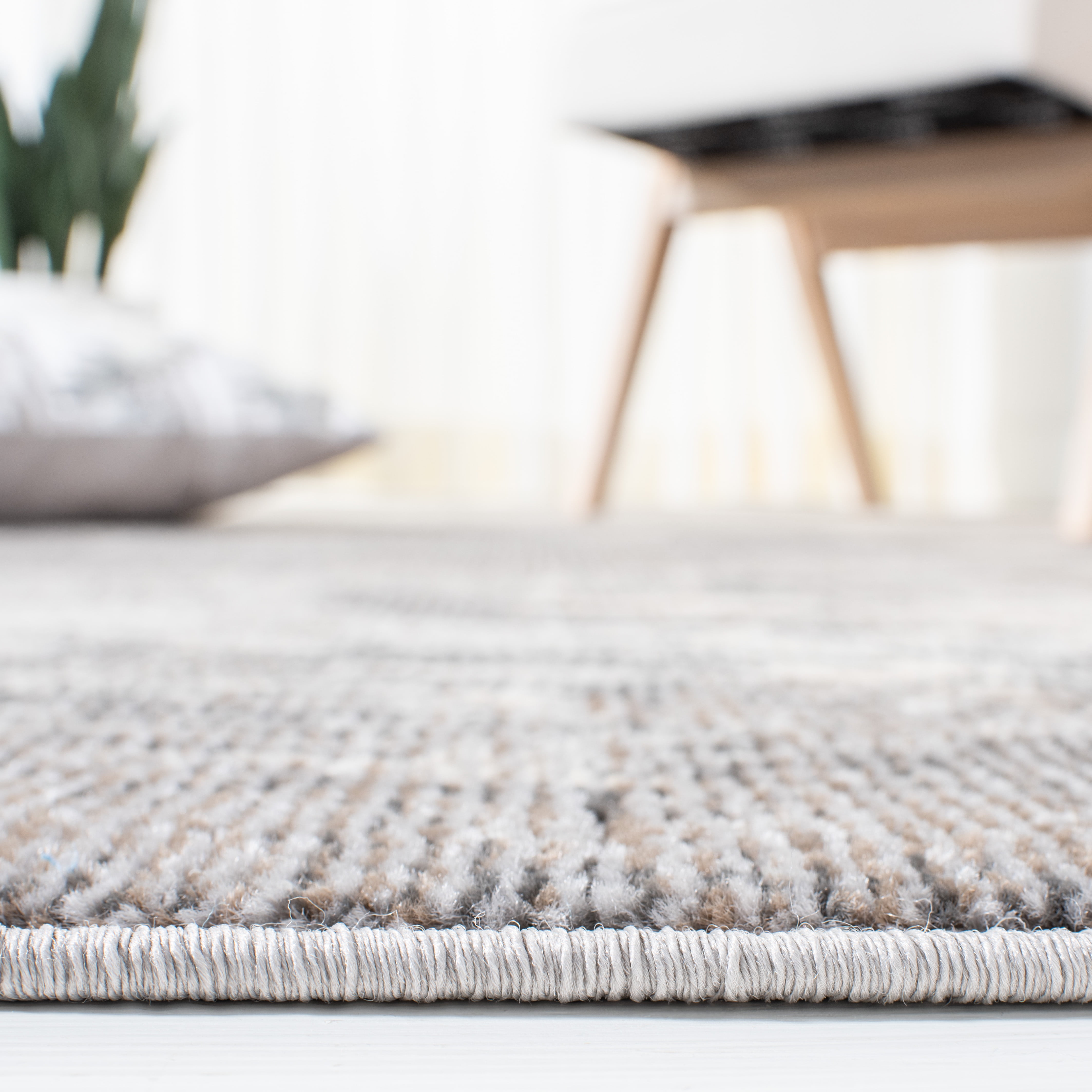 SAFAVIEH Madison Oscar Abstract Distressed Area Rug, Beige/Grey, 8' x 10'