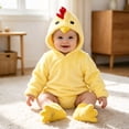 thumbnail image 7 of Baby Animal Outfit Long Sleeve Zipper Hooded Romper Toddler Chicken for Girls Winter Clothes Size 0-24 Months, 7 of 7