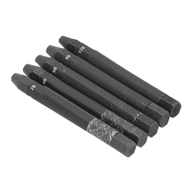 Bâtons de Graphite, 5 Pcs Tige Hexagonale Tige de Graphite Poudre de Graphite Inoffensive pour Aquarelle pour Croquis