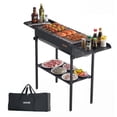 thumbnail image 1 of VEVOR Foldable Charcoal Grill, Portable Charcoal Barbecue Grill with Adjustable Height & Folding Side Tables, High-Temp Powder-Coated Steel Outdoor BBQ Grills for Camping Backyard Parties, 1 of 9
